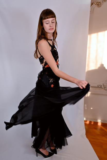 Vestiges - Robe en dentelle et soie