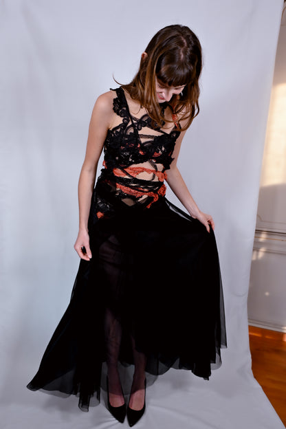 Vestiges - Robe en dentelle et soie